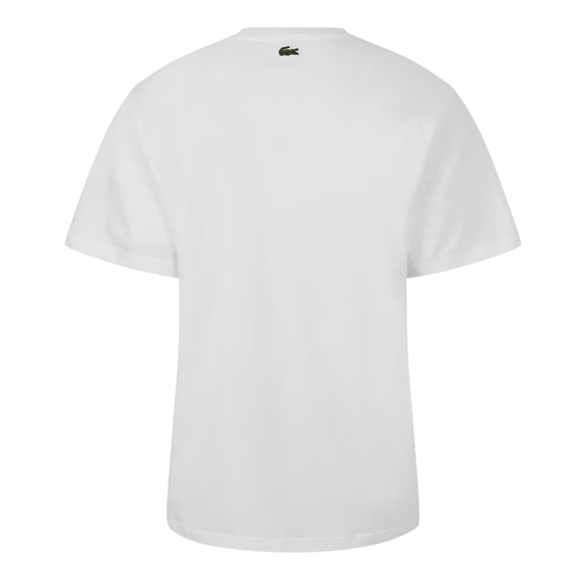 White - Back - Lacoste Mens Croc Script Graphic Logo Classic T-Shirt