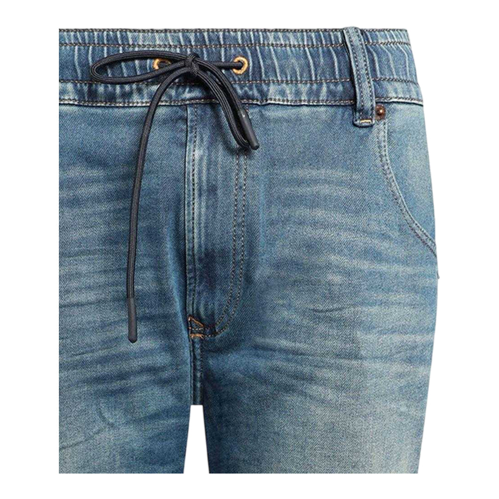 Blue Denim - Side - Diesel Mens Krooshort Z Denim Shorts
