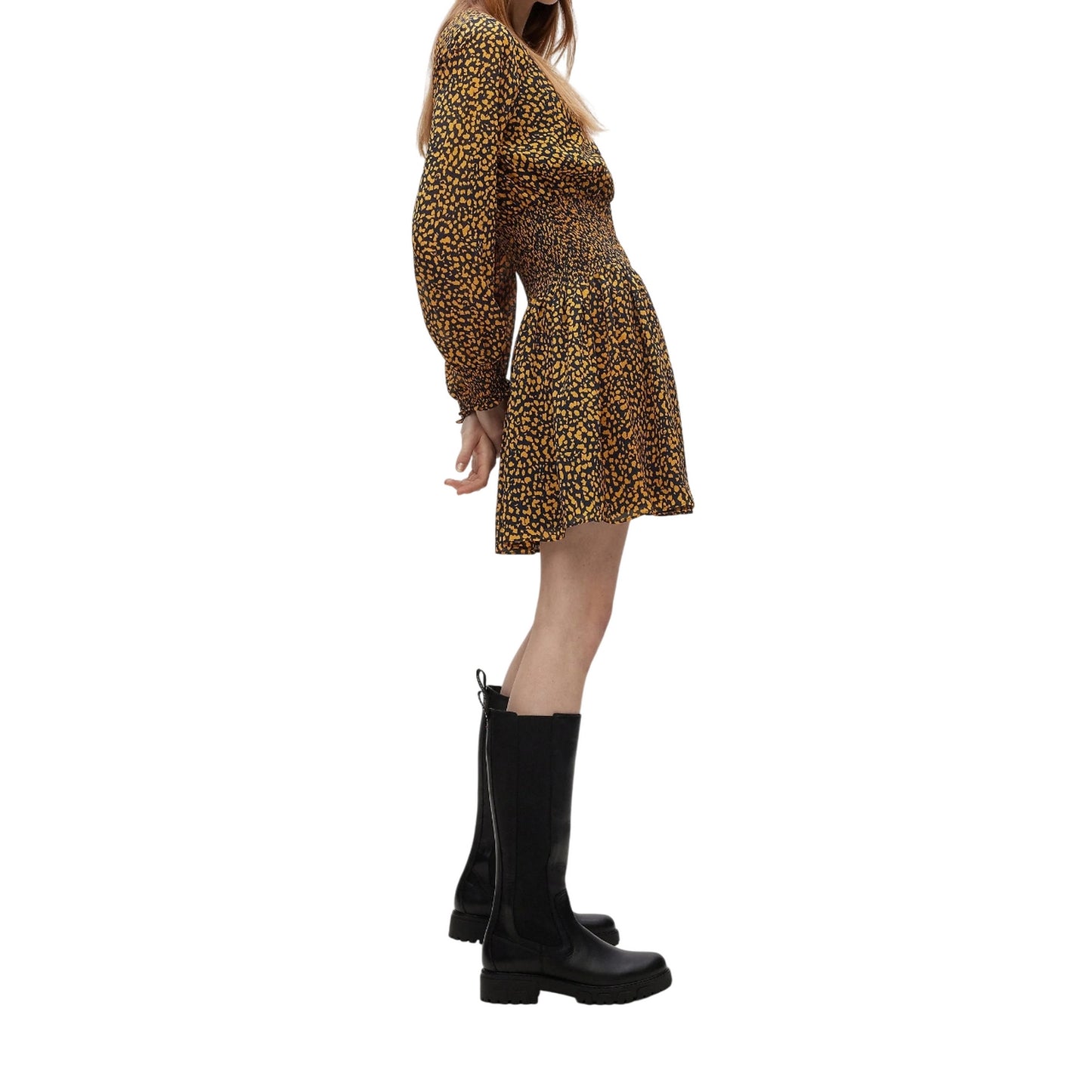 Orange-Black - Pack Shot - Hugo Womens-Ladies Kolinis-1 Animal Print Mini Dress