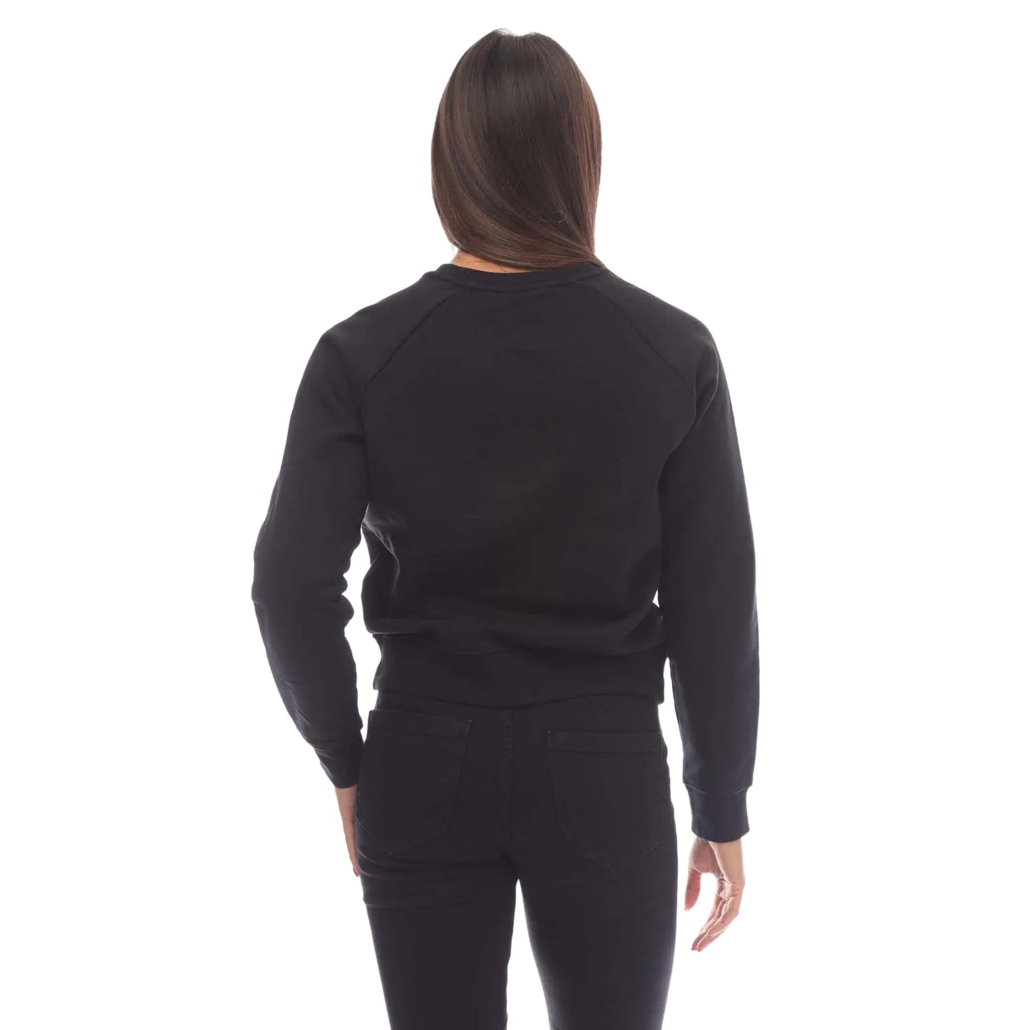 Black - Back - SikSilk Womens-Ladies Essentials Crew Neck Regular Sweatshirt