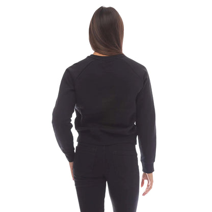 Black - Back - SikSilk Womens-Ladies Essentials Crew Neck Regular Sweatshirt