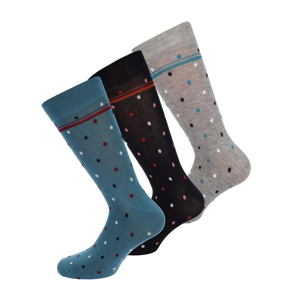 Navy-Green-Teal - Back - Ben Sherman Mens Spotted Crew Socks (Pack of 3)