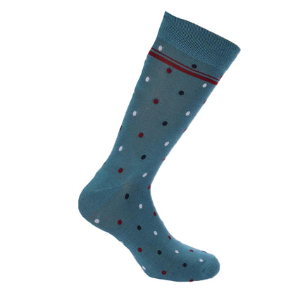 Navy-Green-Teal - Side - Ben Sherman Mens Spotted Crew Socks (Pack of 3)