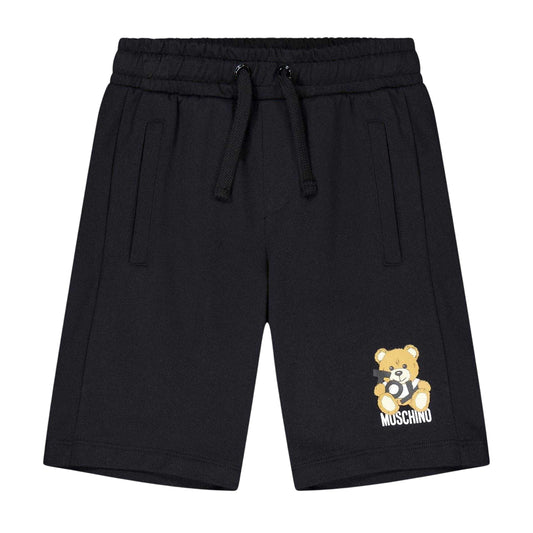 Black - Front - Moschino Childrens-Kids Fleece Relaxed Fit Joggers