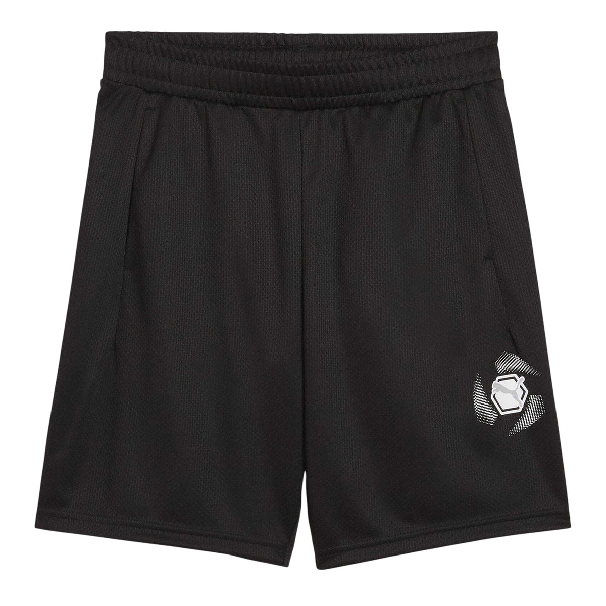 Puma Black - Front - Puma Childrens-Kids Active Graphic Print Elasticated Waist Shorts
