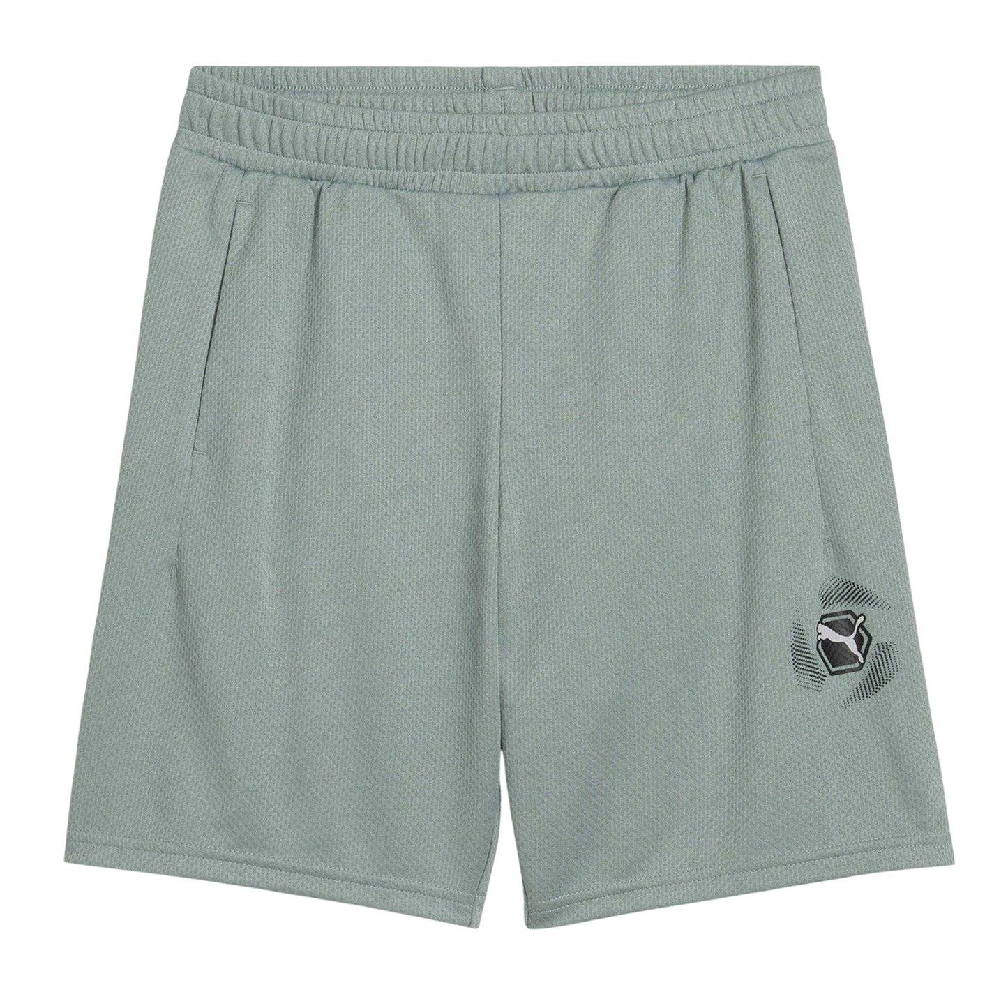 Green - Front - Puma Childrens-Kids Active Graphic Print Elasticated Waist Shorts