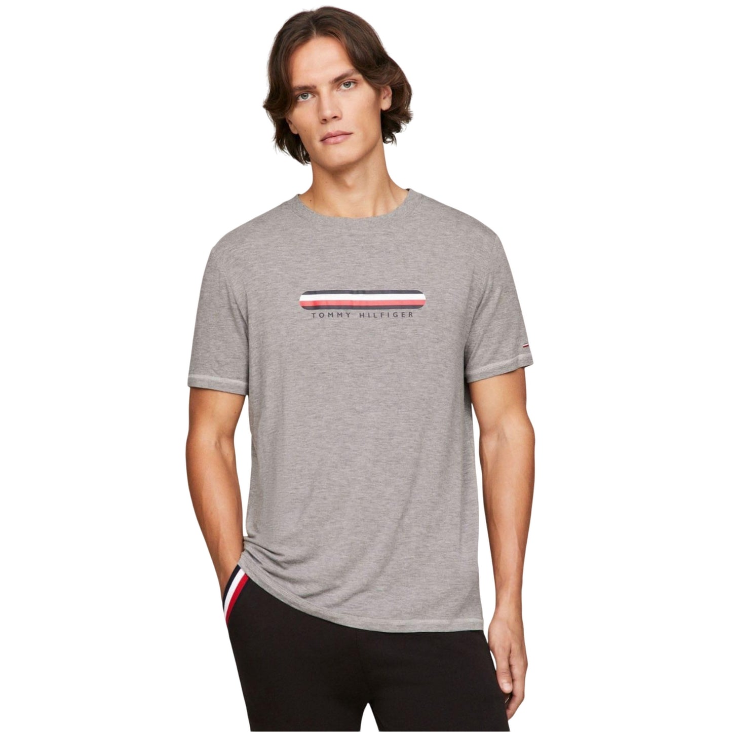 Grey - Lifestyle - Tommy Hilfiger Mens Lounge Logo T-Shirt