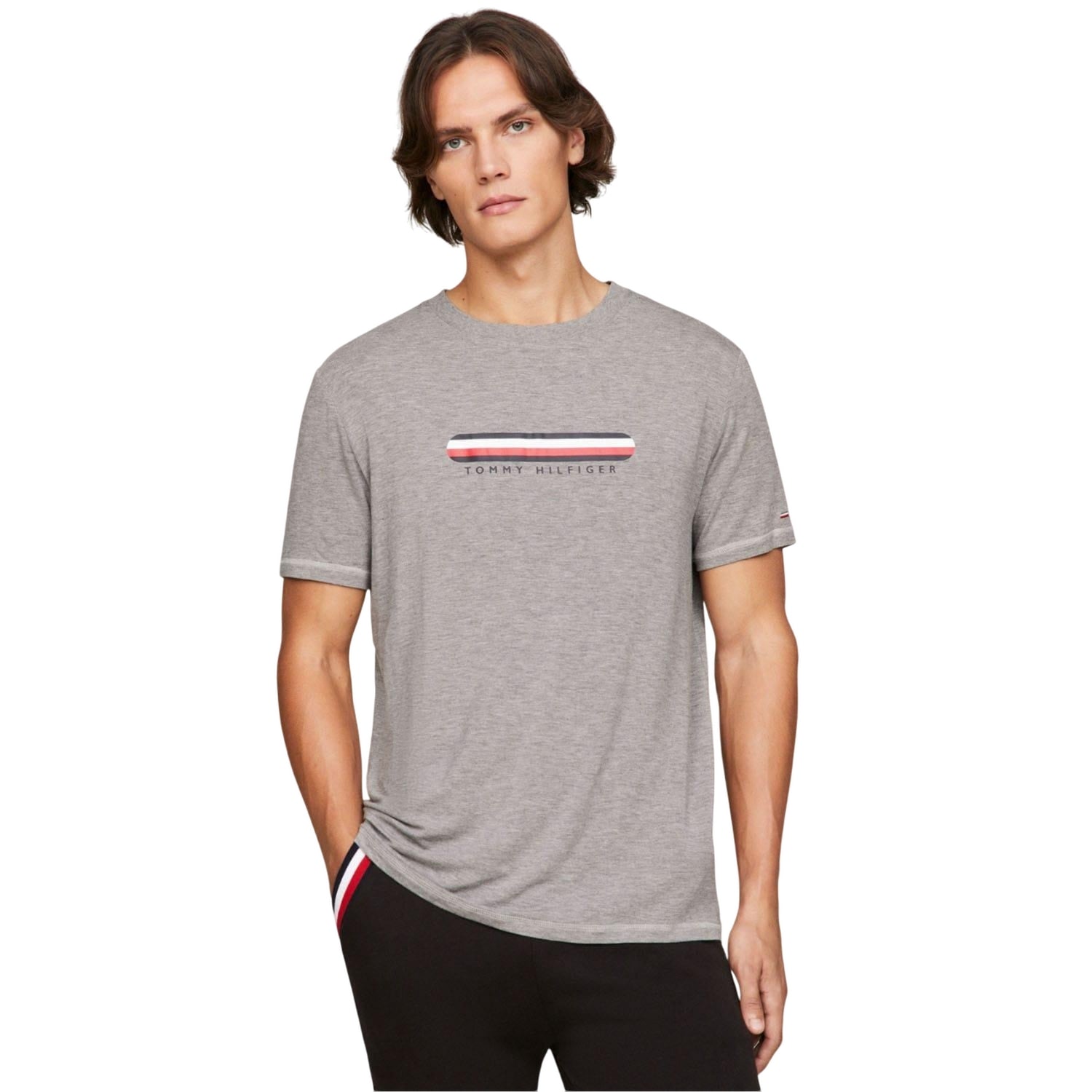 Grey - Lifestyle - Tommy Hilfiger Mens Lounge Logo T-Shirt