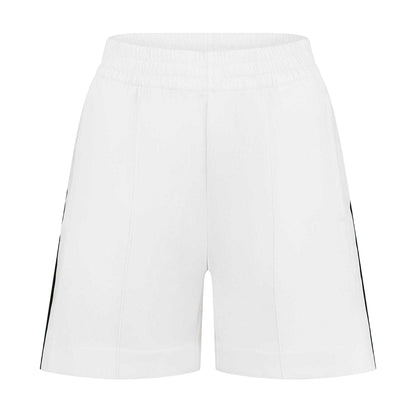White - Front - PE Nation Womens-Ladies Prelude Woven Relaxed Fit Track Shorts