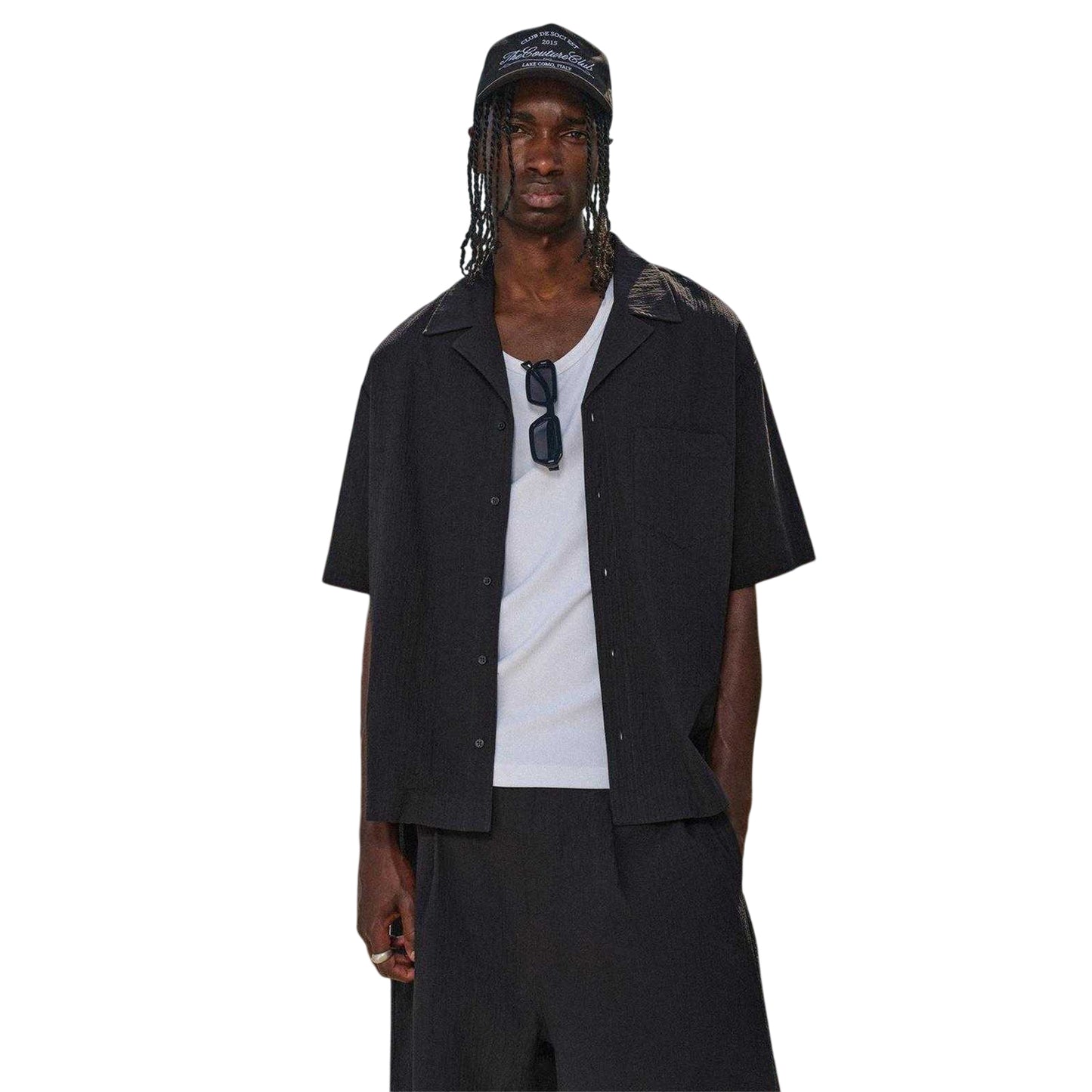 Black - Side - Couture Club Mens Lightweight Relaxed Fit Shirt