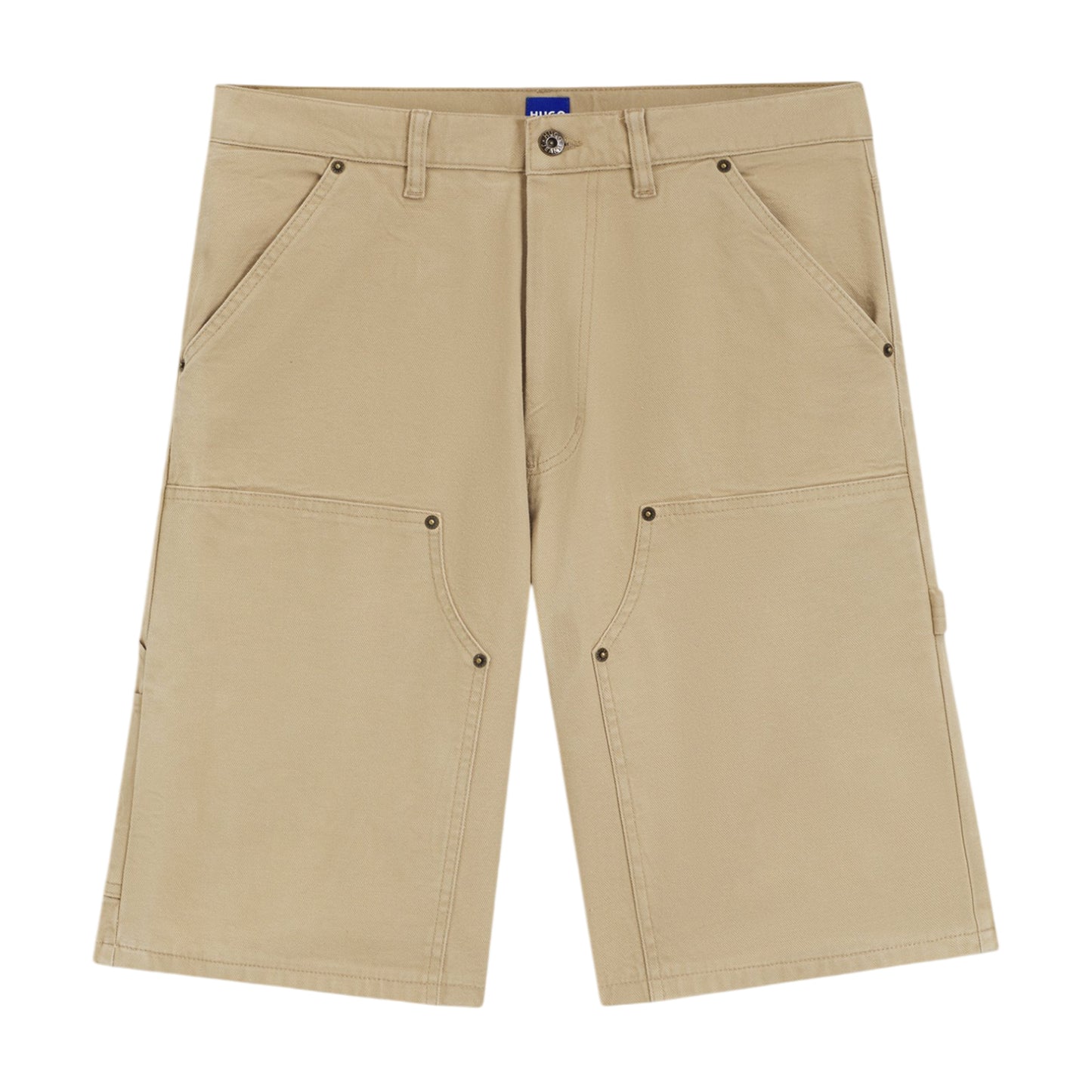 Beige - Front - Hugo Mens Cotton Canvas Chino Shorts
