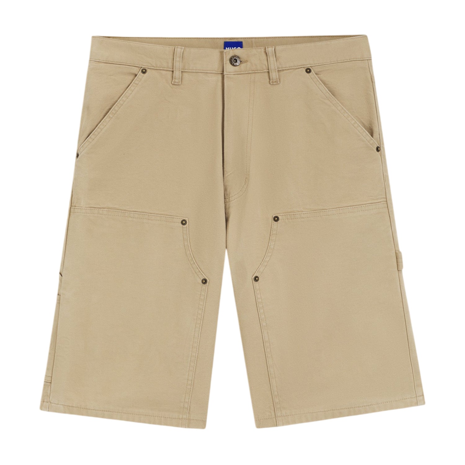 Beige - Front - Hugo Mens Cotton Canvas Chino Shorts