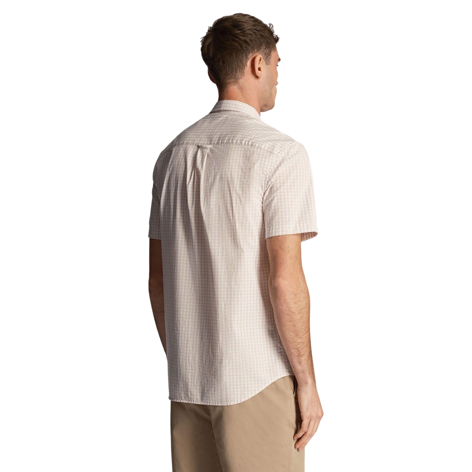 White - Back - Lyle & Scott Mens Gingham Slim Short-Sleeved Shirt