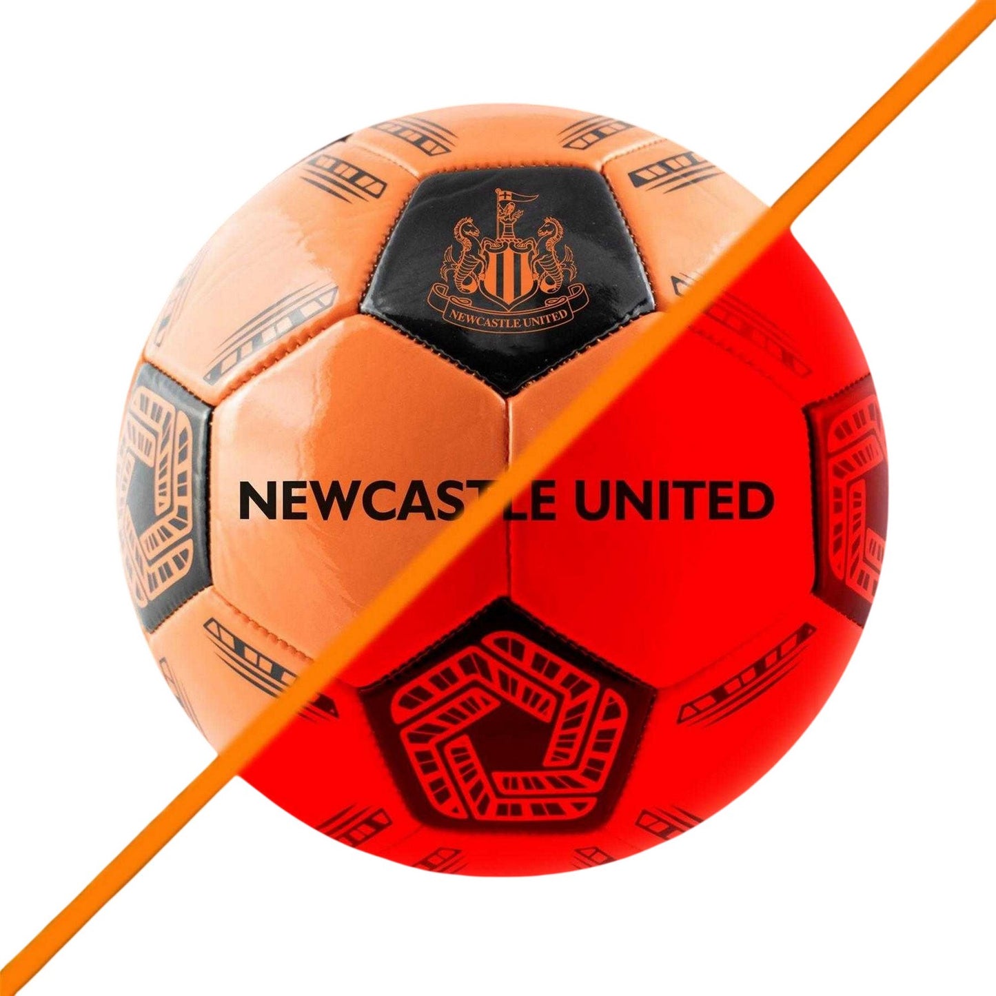 Black-White - Front - Newcastle United FC Team LED Light Football