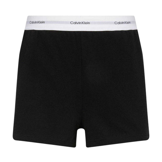 Black - Front - Calvin Klein Womens-Ladies Logo Sweat Shorts