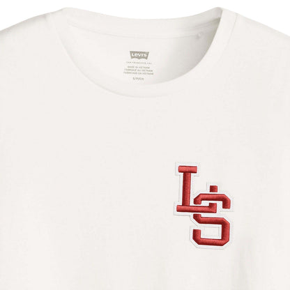 Cream - Side - Levis Womens-Ladies The Perfect Monogram T-Shirt