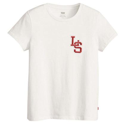 Cream - Front - Levis Womens-Ladies The Perfect Monogram T-Shirt