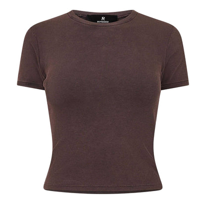 Cherry-Truffle Brown - Front - Represent Womens-Ladies Slim T-Shirt