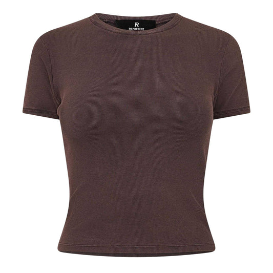 Cherry-Truffle Brown - Front - Represent Womens-Ladies Slim T-Shirt