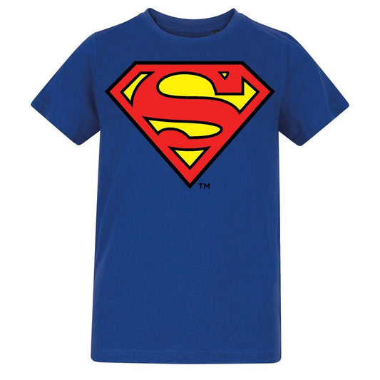 Blue - Front - Superman Childrens-Kids Logo Cotton T-Shirt