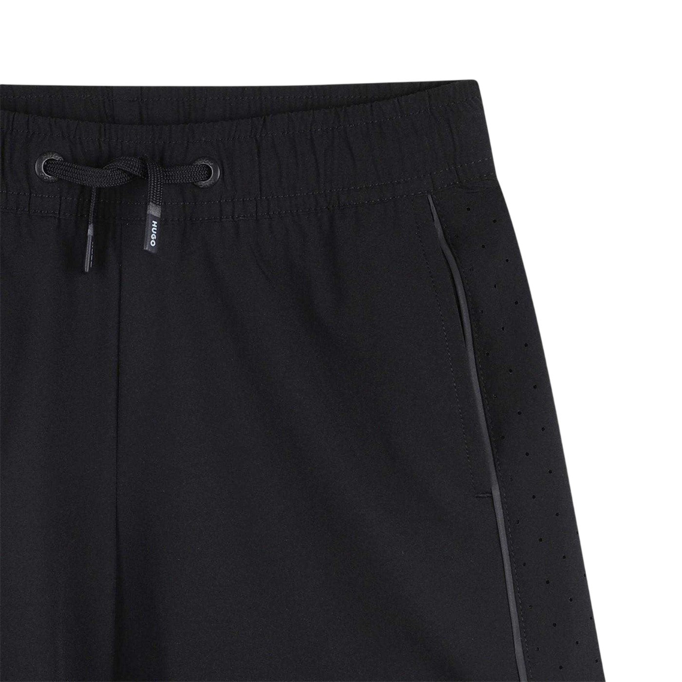 Black - Side - Hugo Childrens-Kids Nylon Shorts