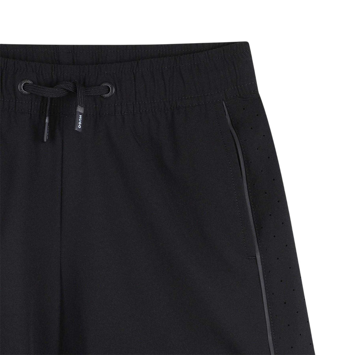Black - Side - Hugo Childrens-Kids Nylon Shorts