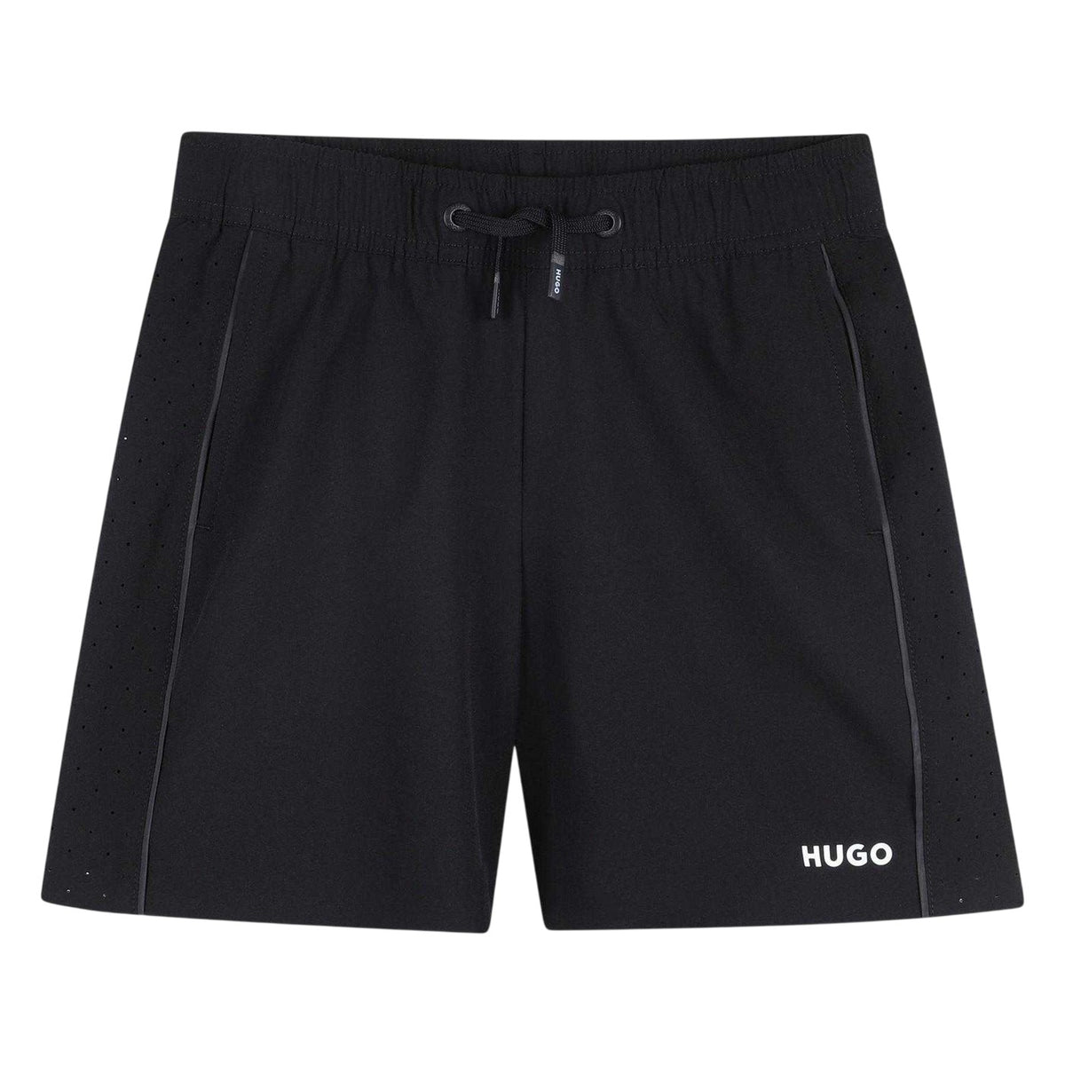 Black - Front - Hugo Childrens-Kids Nylon Shorts