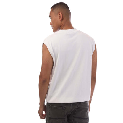 White - Back - Boss Mens Vollino Knitted Sleeveless Sweater Top