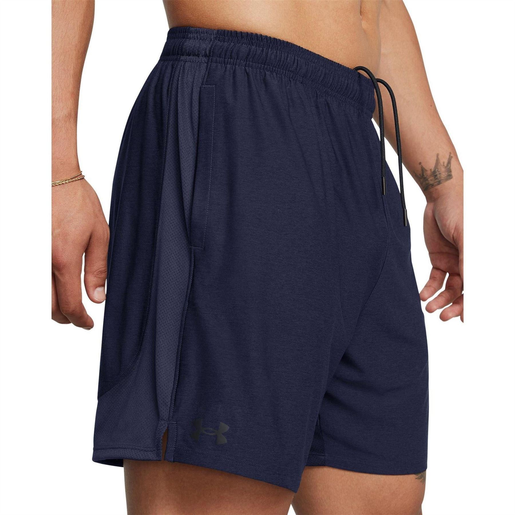 Blue - Side - Under Armour Mens Tech Vent Shorts