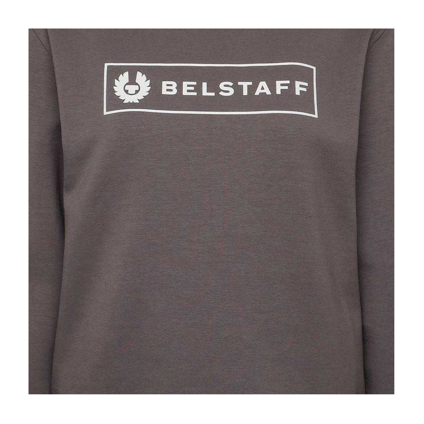 Charcoal Grey - Side - Belstaff Mens Box Logo Crew Neck Sweatshirt