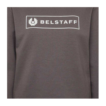 Charcoal Grey - Side - Belstaff Mens Box Logo Crew Neck Sweatshirt