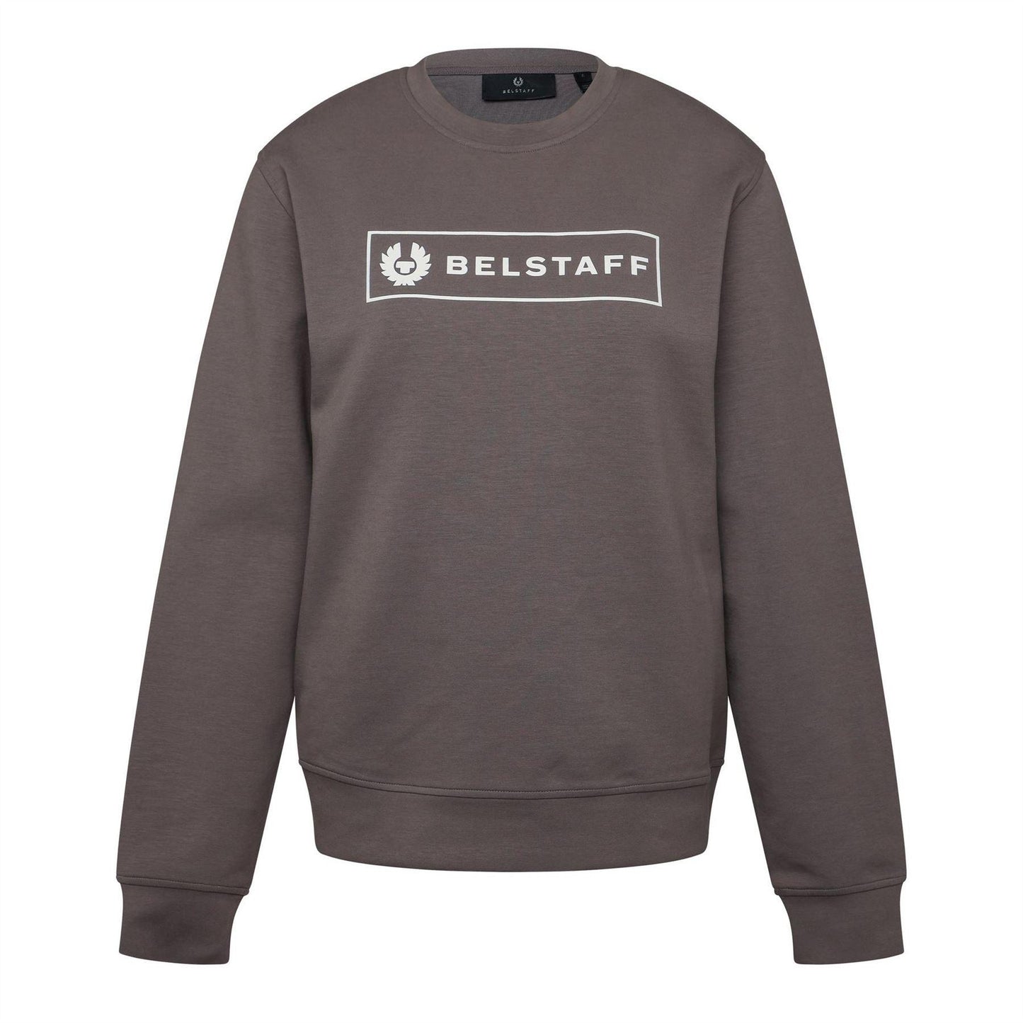 Charcoal Grey - Front - Belstaff Mens Box Logo Crew Neck Sweatshirt