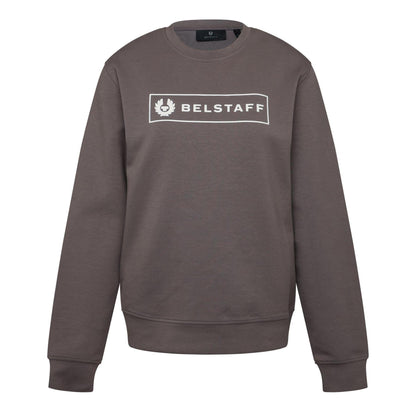 Charcoal Grey - Front - Belstaff Mens Box Logo Crew Neck Sweatshirt