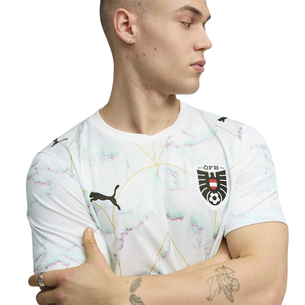 White-Mint - Side - Puma Mens World Cup 2026 Austria FC Away Shirt