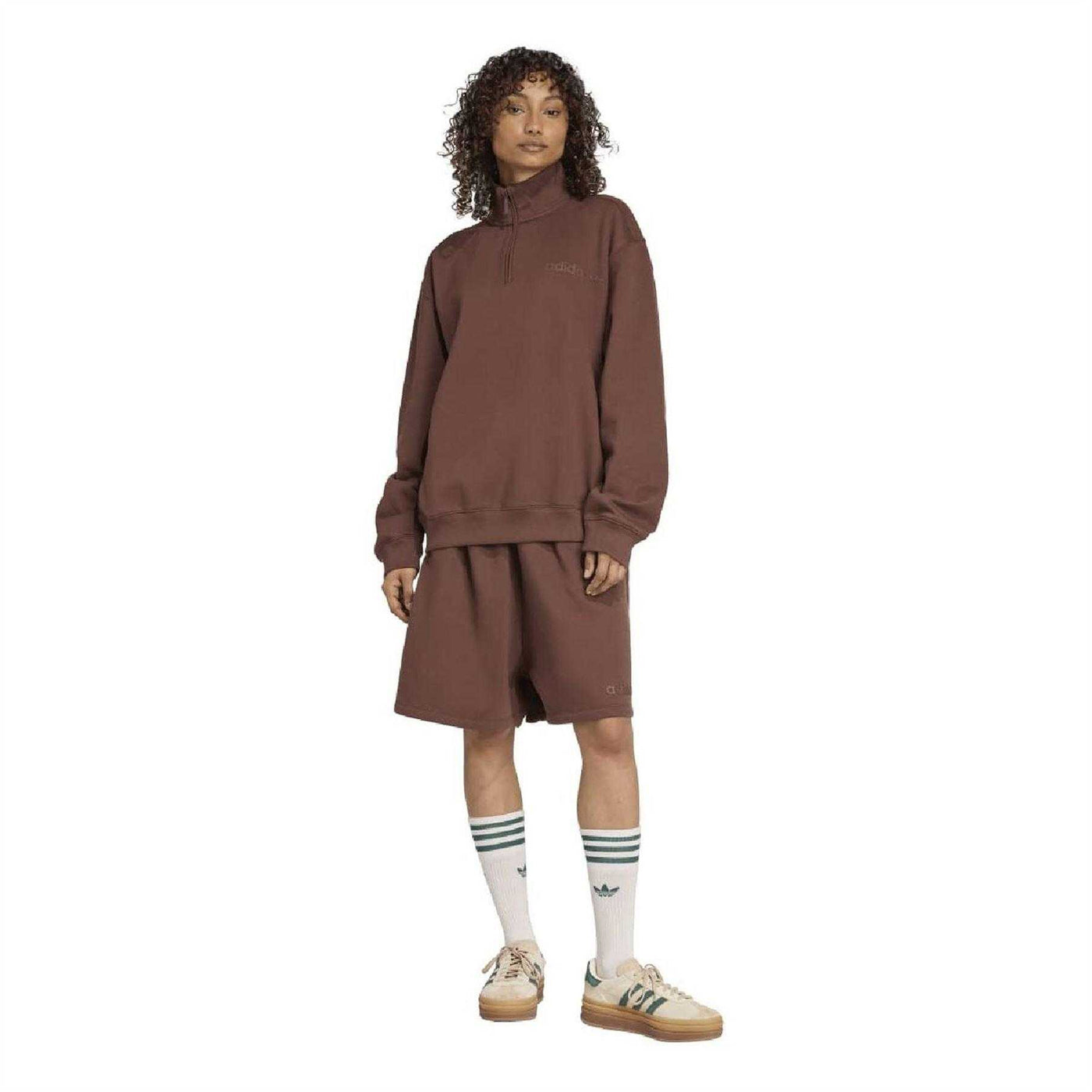 Auburn - Pack Shot - Adidas Womens-Ladies Essentials Linear Oversized Sweat Shorts