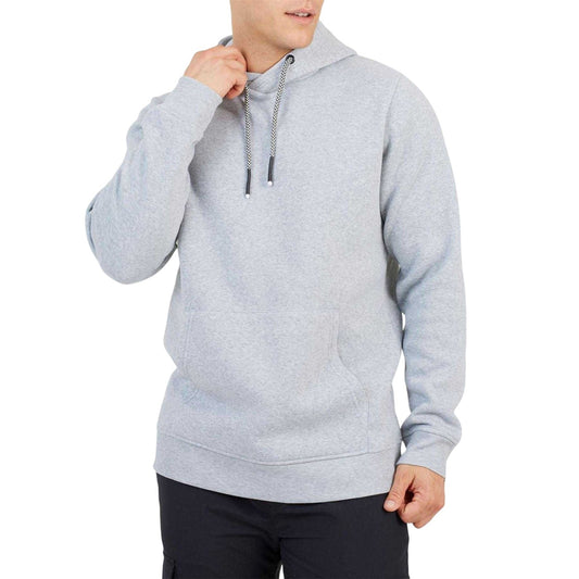 Light Grey Marl - Front - Brave Soul Mens Crossover Regular Hoodie
