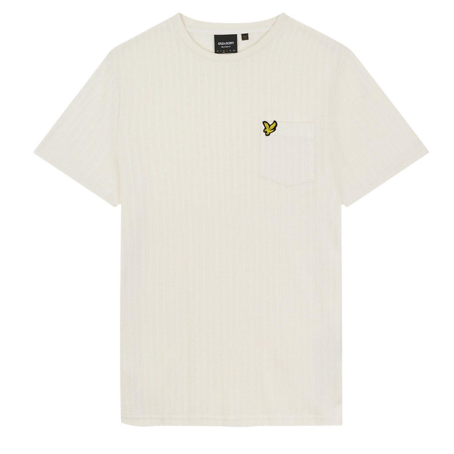 White - Front - Lyle & Scott Mens Stripe Textured T-Shirt
