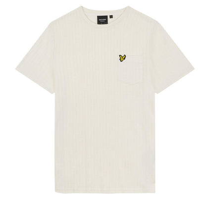 White - Front - Lyle & Scott Mens Stripe Textured T-Shirt
