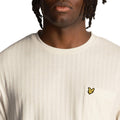 White - Side - Lyle & Scott Mens Stripe Textured T-Shirt