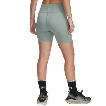 Green - Back - Under Armour Womens-Ladies Launch Bermuda Compression Shorts
