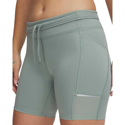 Green - Side - Under Armour Womens-Ladies Launch Bermuda Compression Shorts