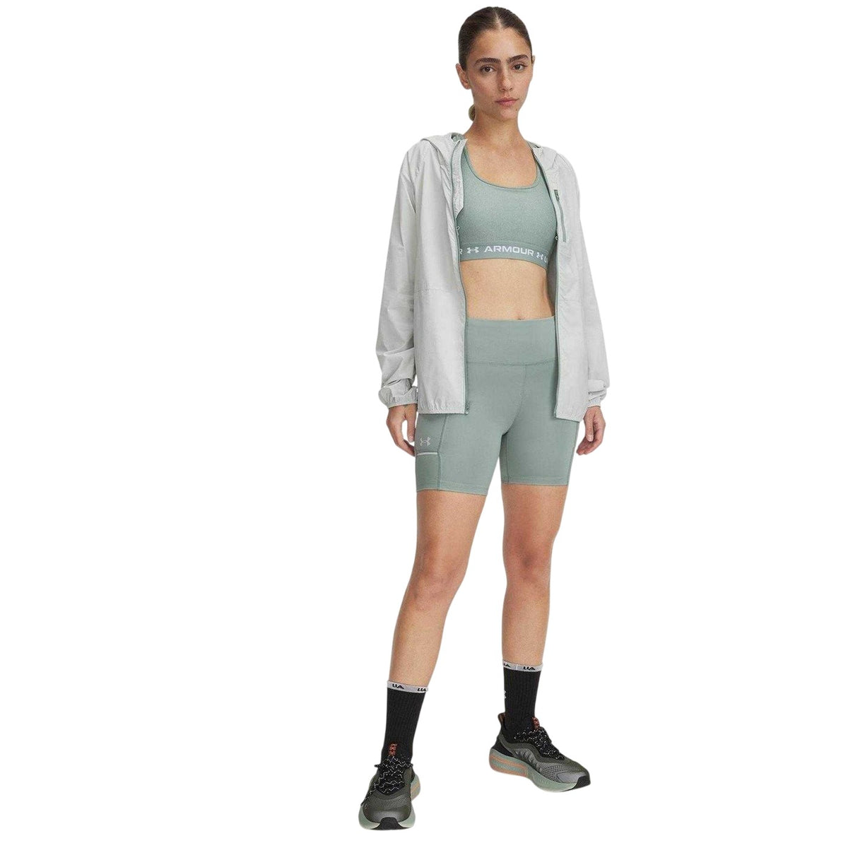 Green - Lifestyle - Under Armour Womens-Ladies Launch Bermuda Compression Shorts