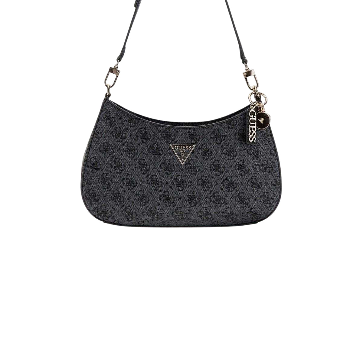Black - Side - Guess Womens-Ladies Noelle Logo Shoulder Bag