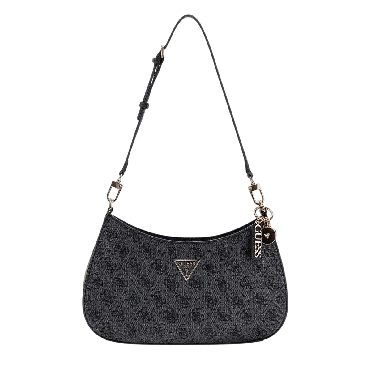 Black - Front - Guess Womens-Ladies Noelle Logo Shoulder Bag