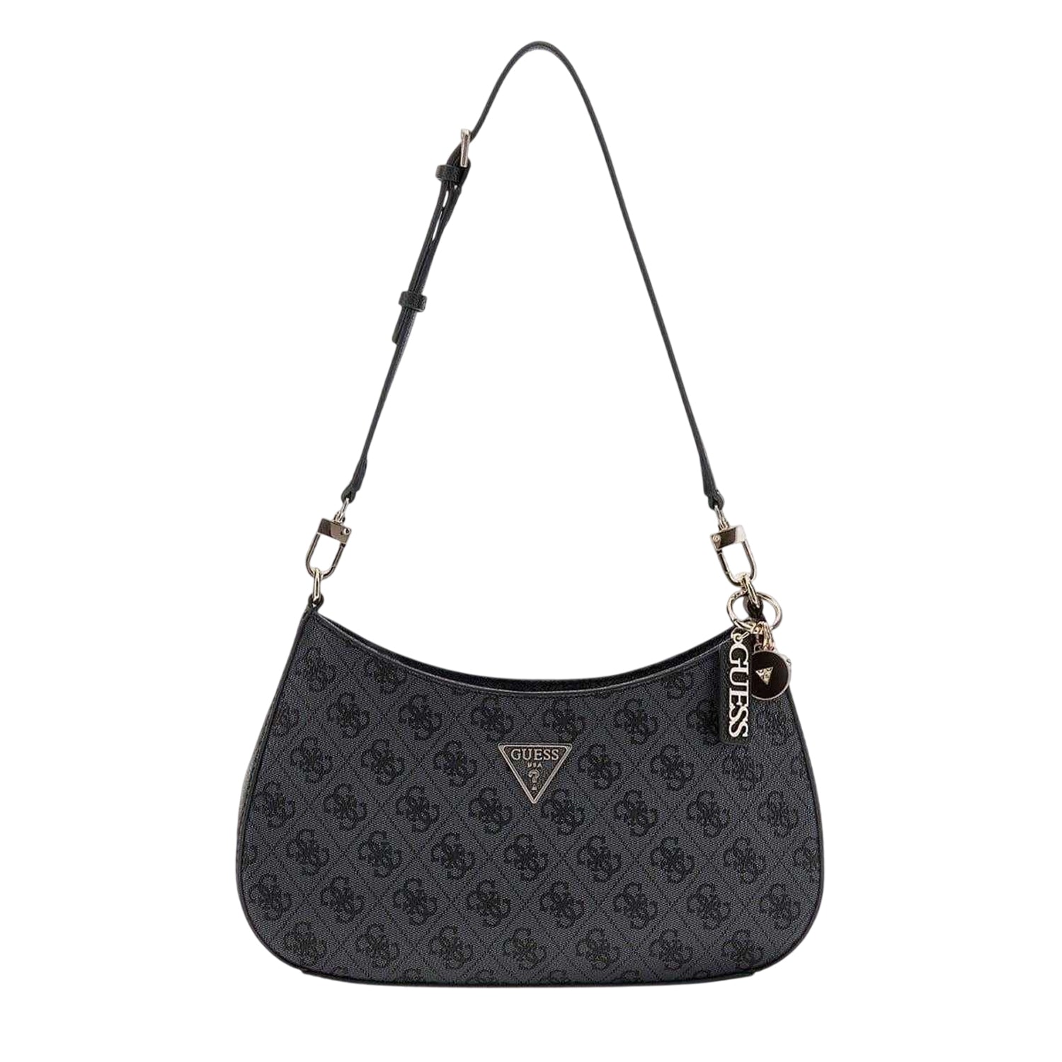 Black - Front - Guess Womens-Ladies Noelle Logo Shoulder Bag