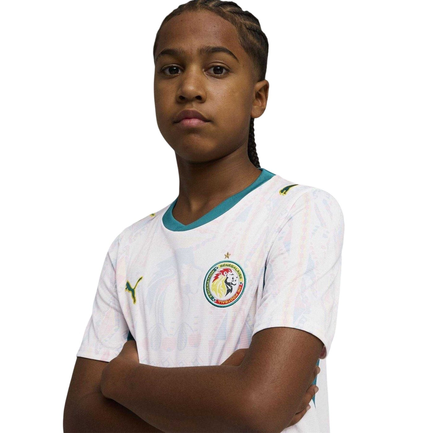 White-Green - Side - Puma Childrens-Kids World Cup 2026 Senegal Home Shirt