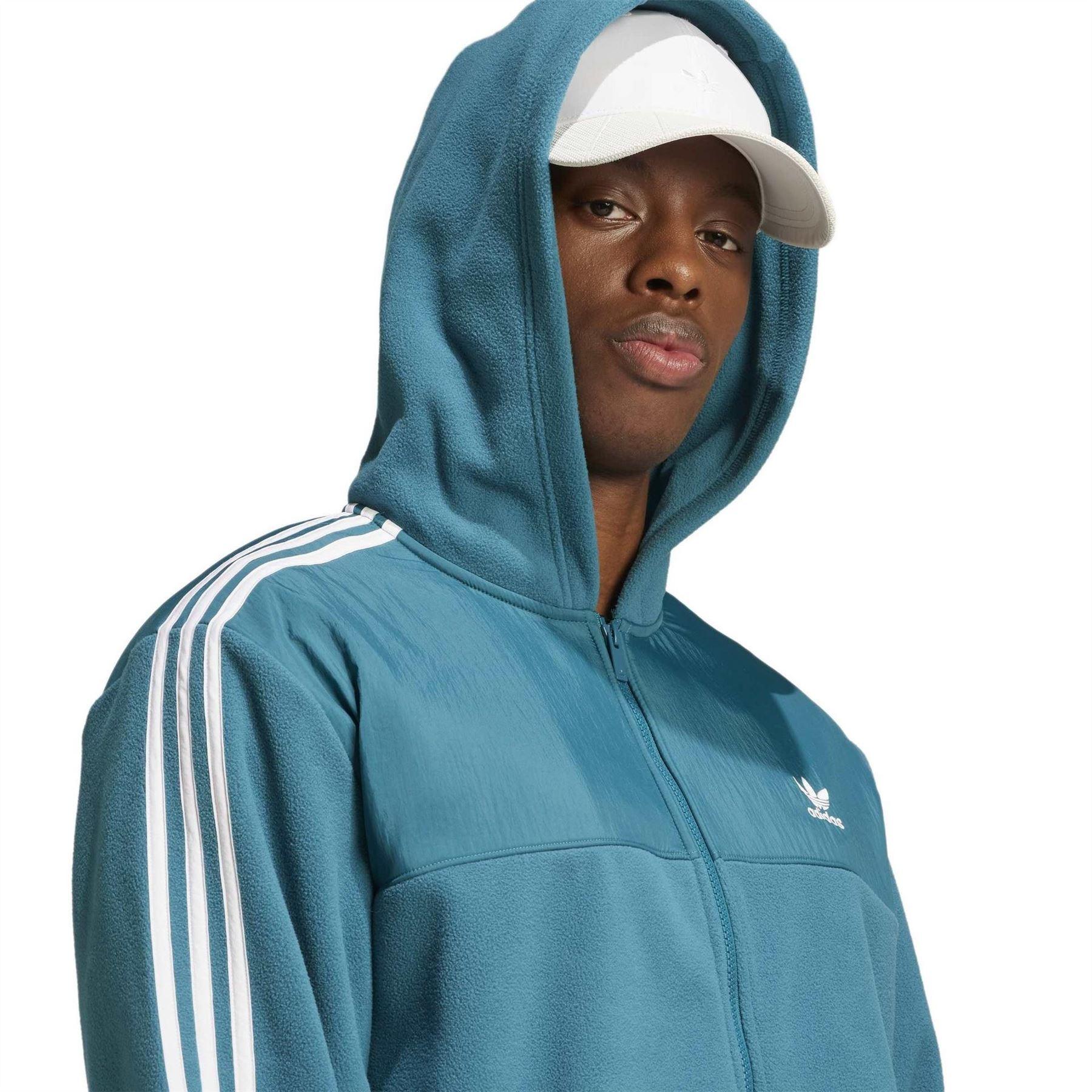 Teal - Side - Adidas Mens Originals Regular Hoodie