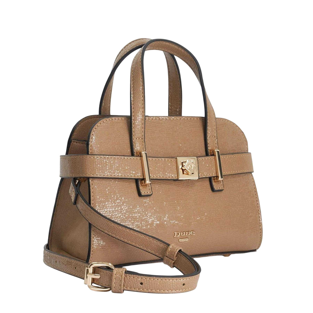 Taupe - Side - Dune London Delineate Shoulder Bag