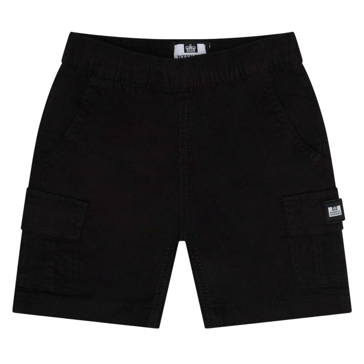 Black - Front - Weekend Offender Boys High Desert Cargo Shorts