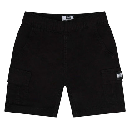 Black - Front - Weekend Offender Boys High Desert Cargo Shorts